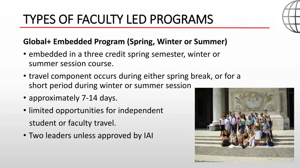 types of faculty led programs types of faculty 1