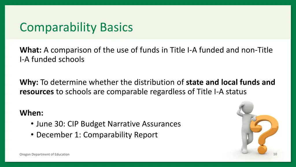 comparability basics