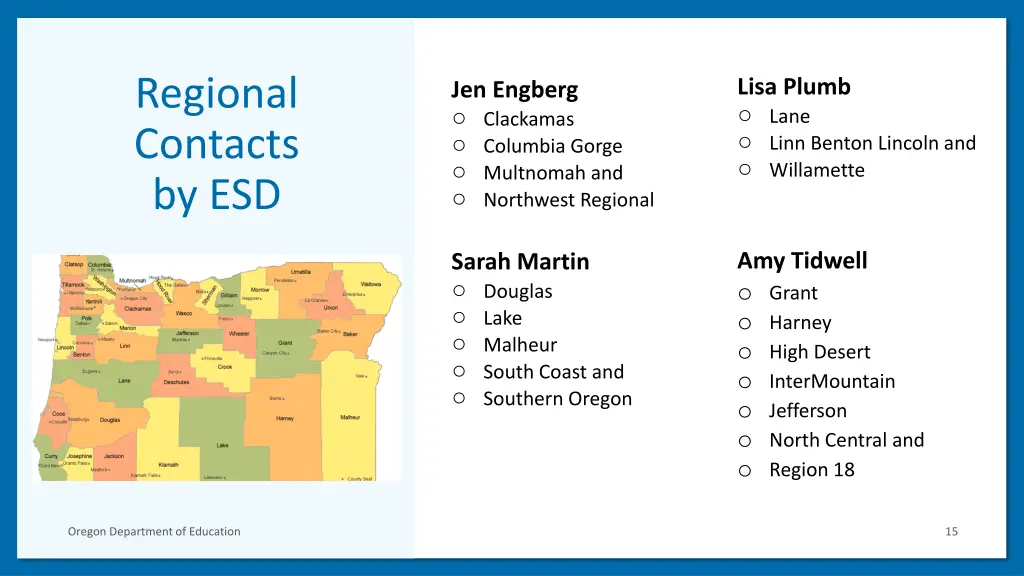 regional contacts by esd