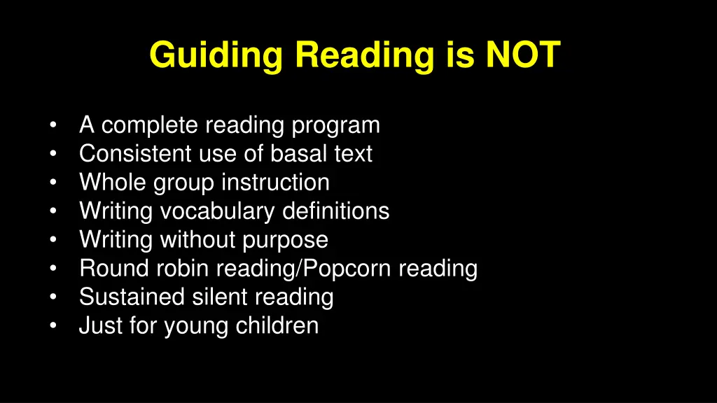 guiding reading is not