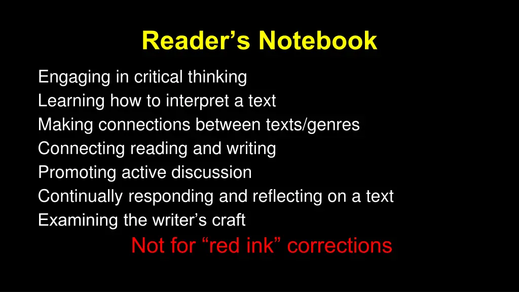 reader s notebook