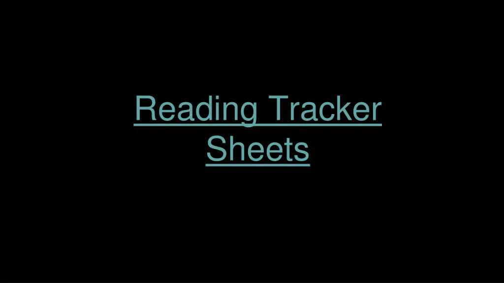 reading tracker sheets