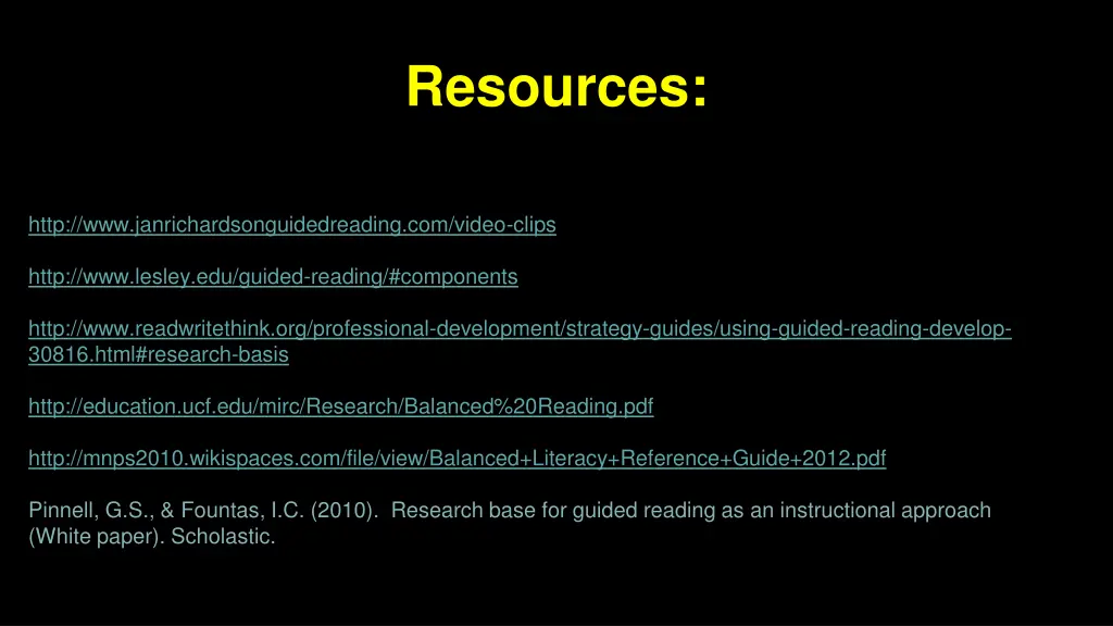 resources