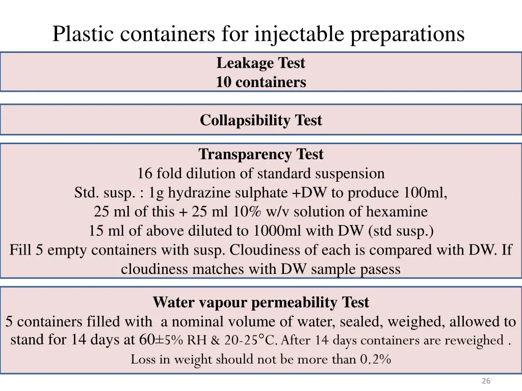 plastic containers for injectable preparations