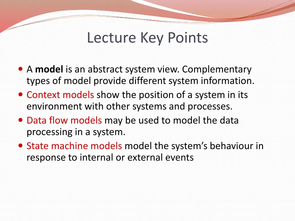 lecture key points