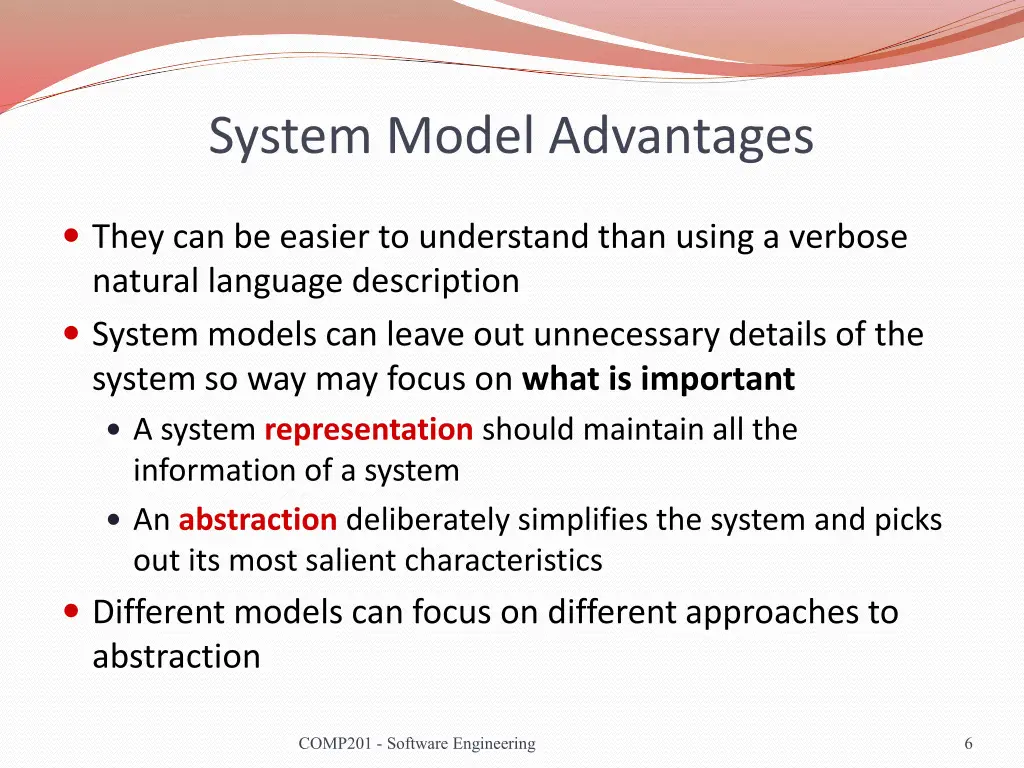 system model advantages