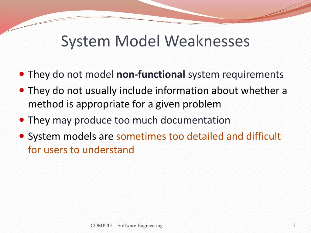 system model weaknesses