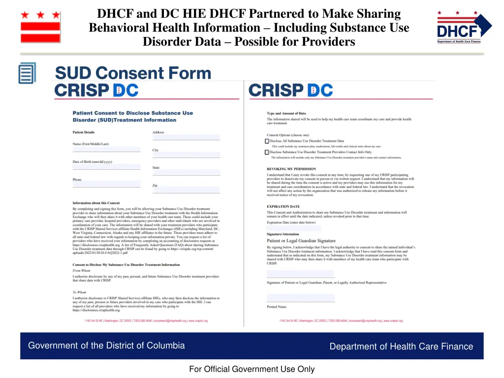 dhcf and dc hie dhcf partnered to make sharing