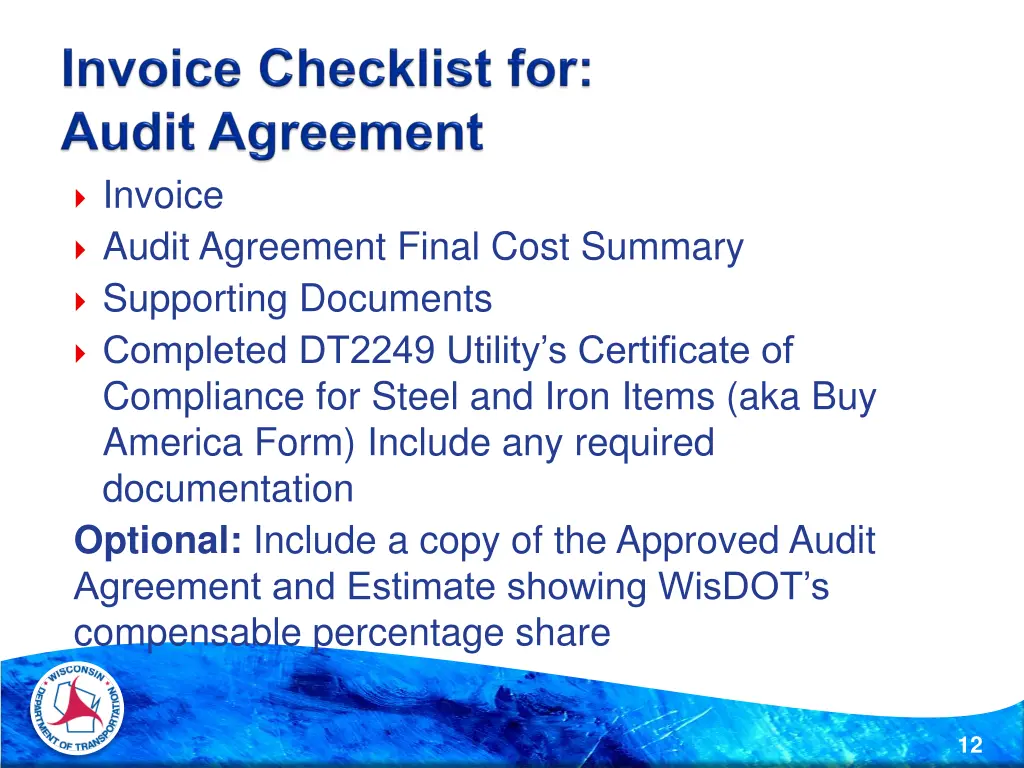 invoice audit agreement final cost summary