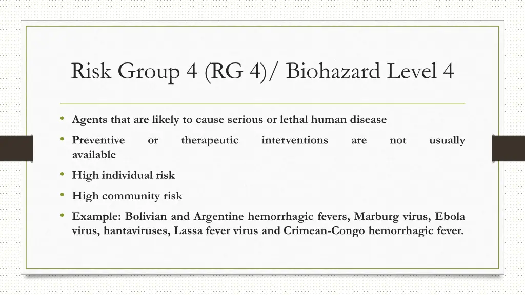 risk group 4 rg 4 biohazard level 4