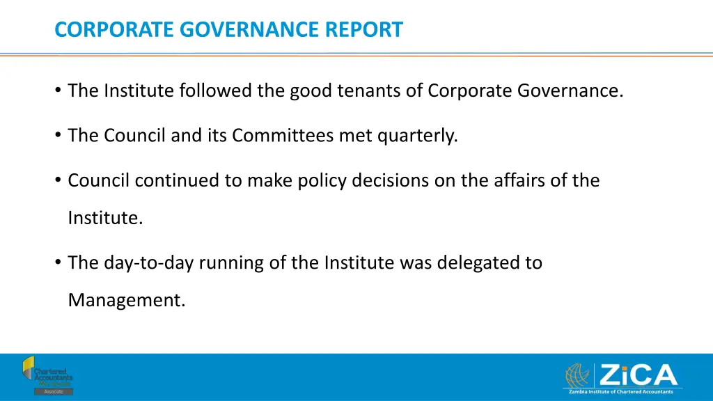 corporate governance report