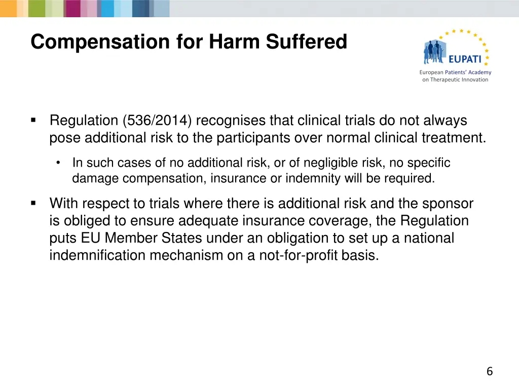 compensation for harm suffered