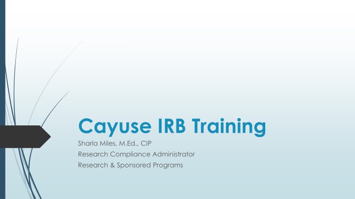 cayuse irb training sharla miles