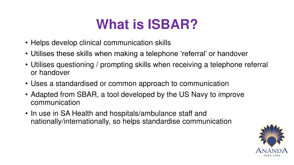 what is isbar