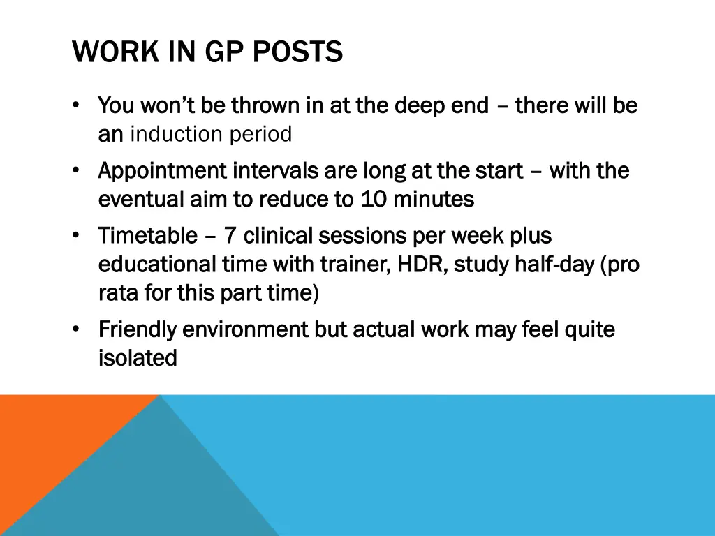 work in gp posts