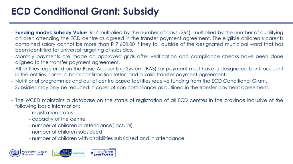 ecd conditional grant subsidy 2