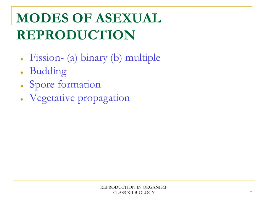 modes of asexual reproduction