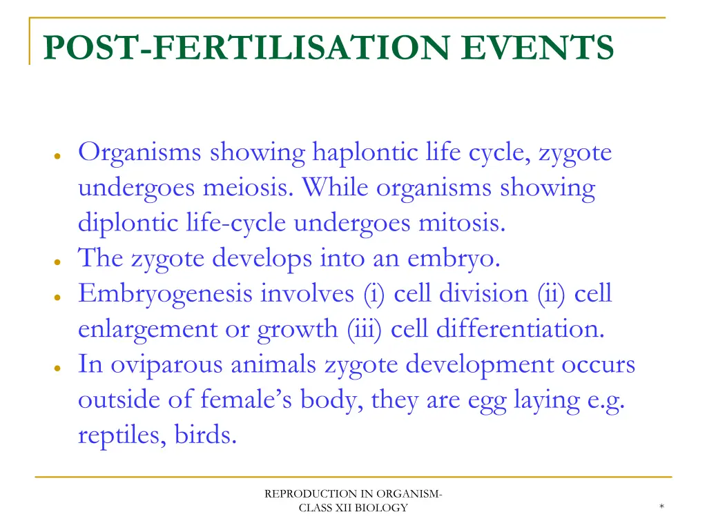 post fertilisation events 1