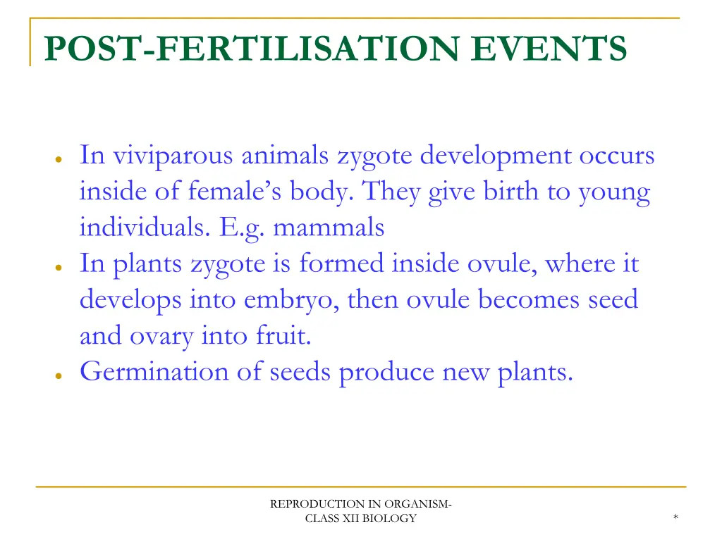 post fertilisation events 2