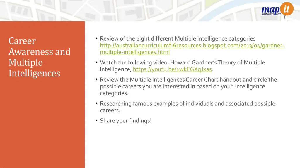 career awareness and multiple intelligences