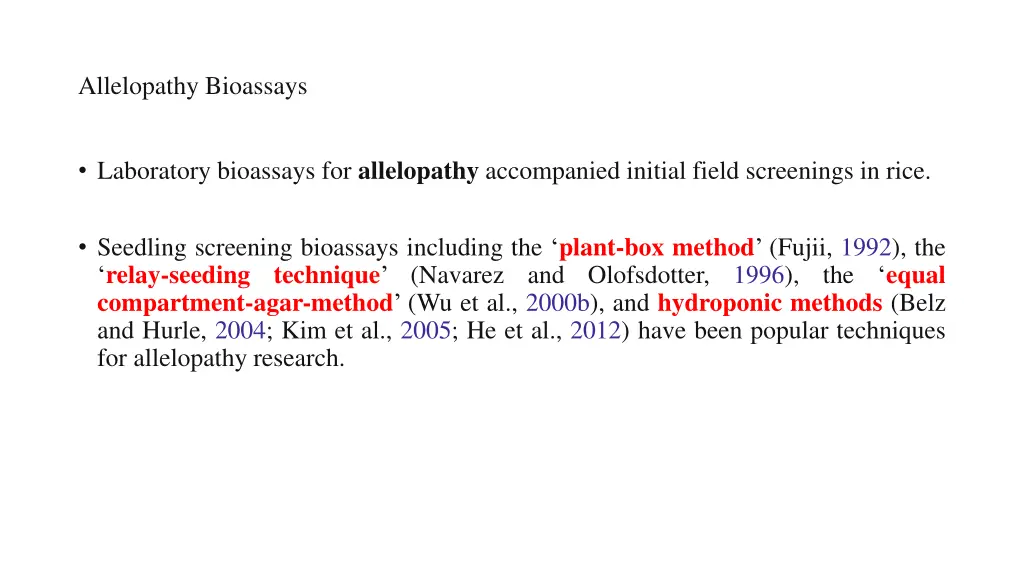 allelopathy bioassays