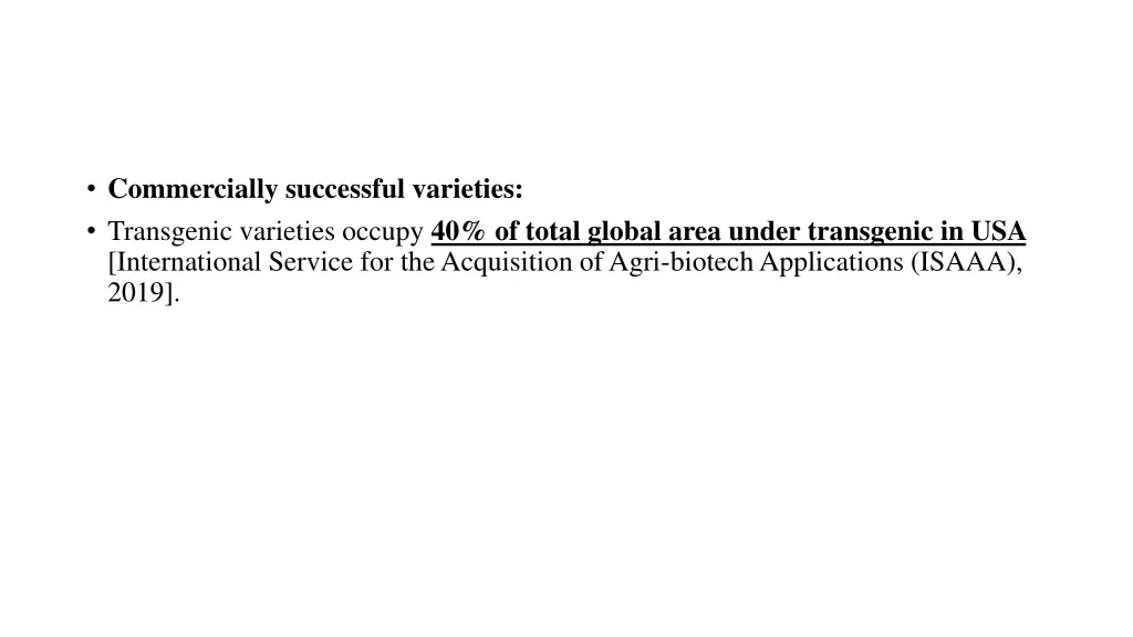 commercially successful varieties transgenic