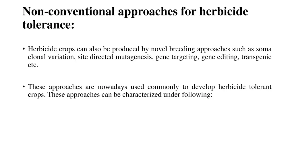 non conventional approaches for herbicide