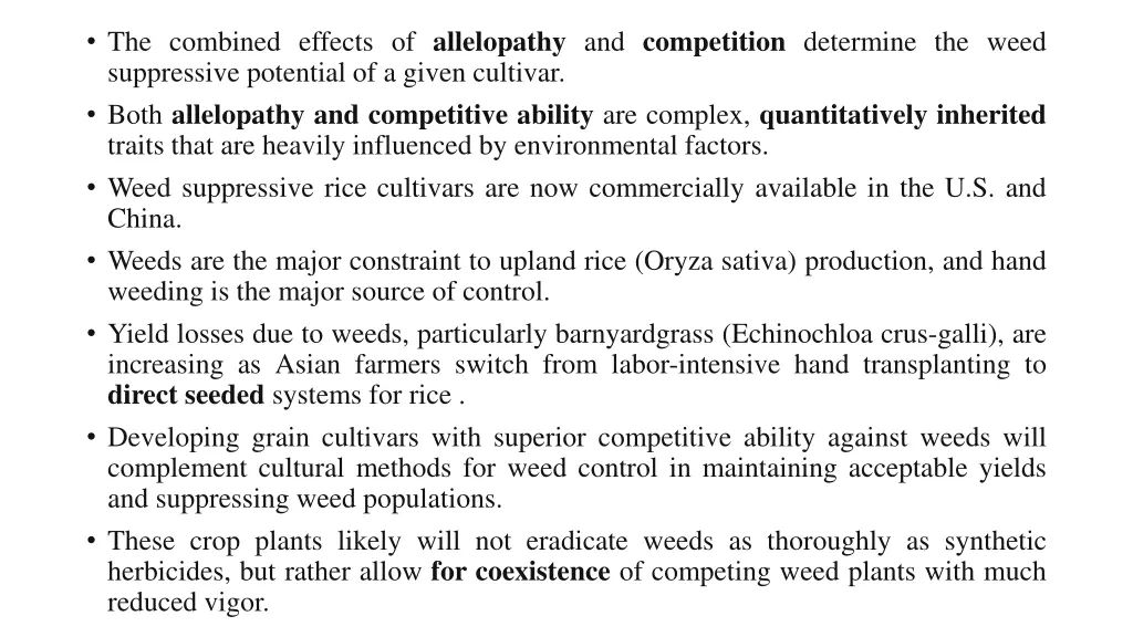 the combined effects of allelopathy