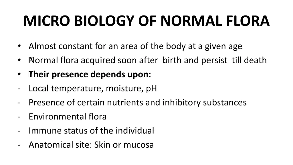 micro biology of normal flora