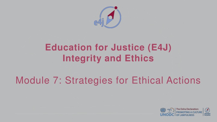 education for justice e4j integrity and ethics