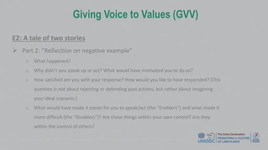 giving voice to values gvv 2