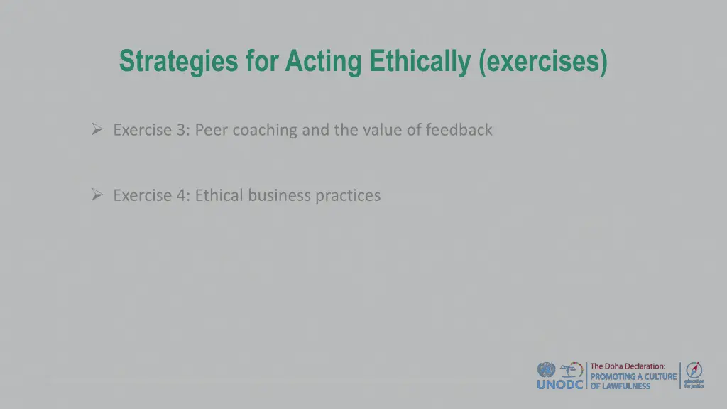 strategies for acting ethically exercises