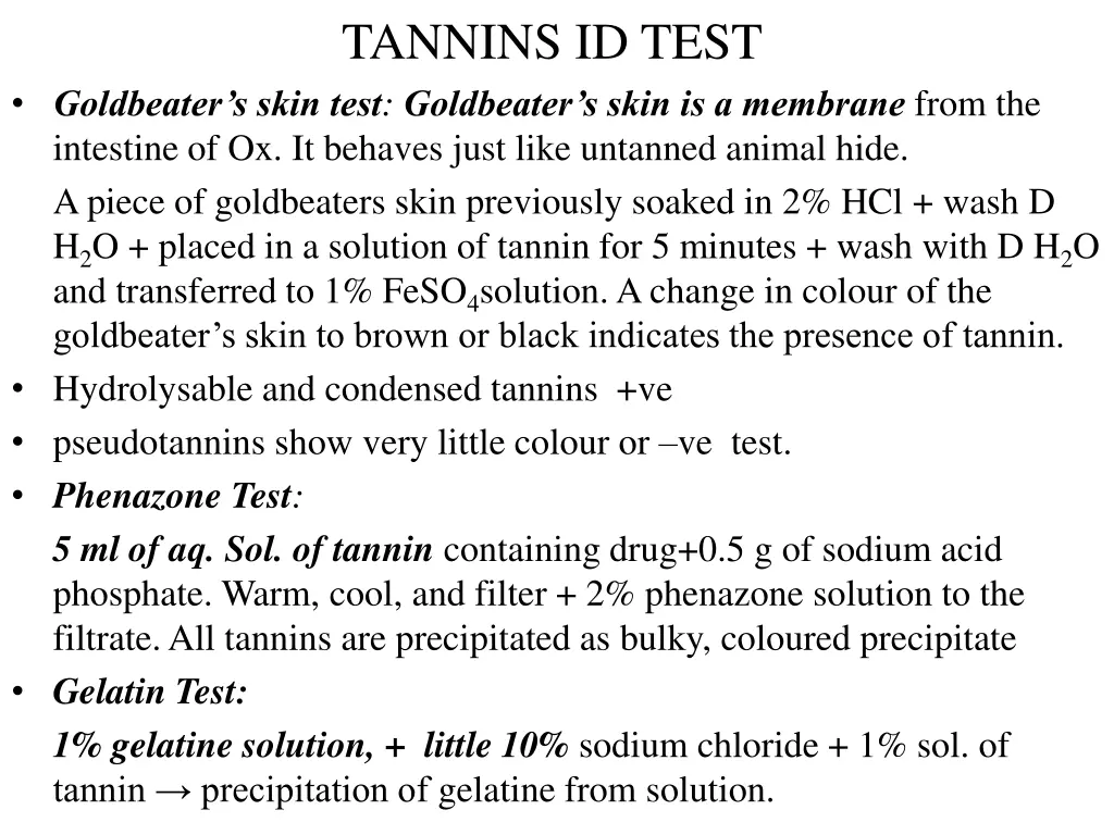 tannins id test