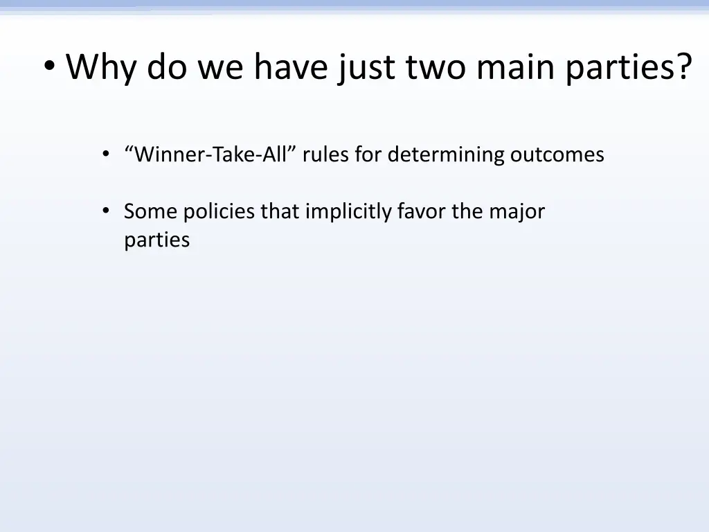 why do we have just two main parties 6