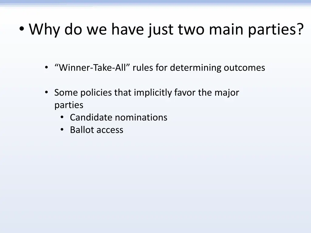 why do we have just two main parties 8