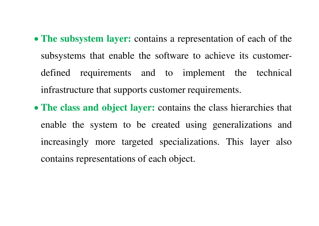 the subsystem layer contains a representation