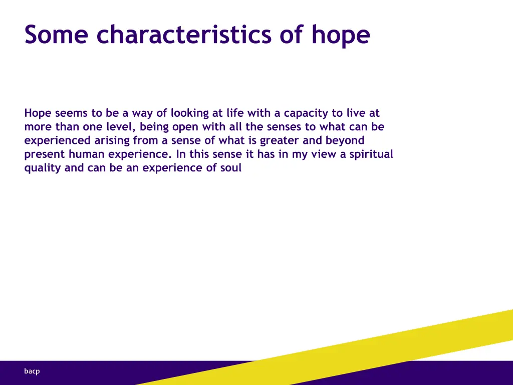 some characteristics of hope 2