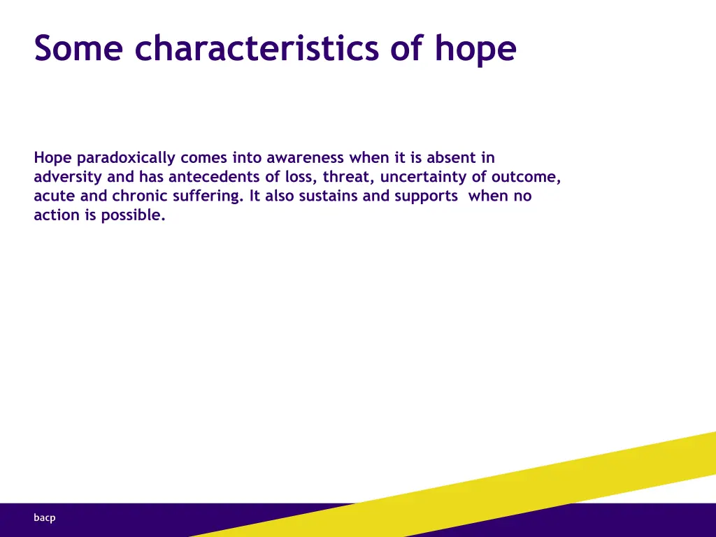 some characteristics of hope