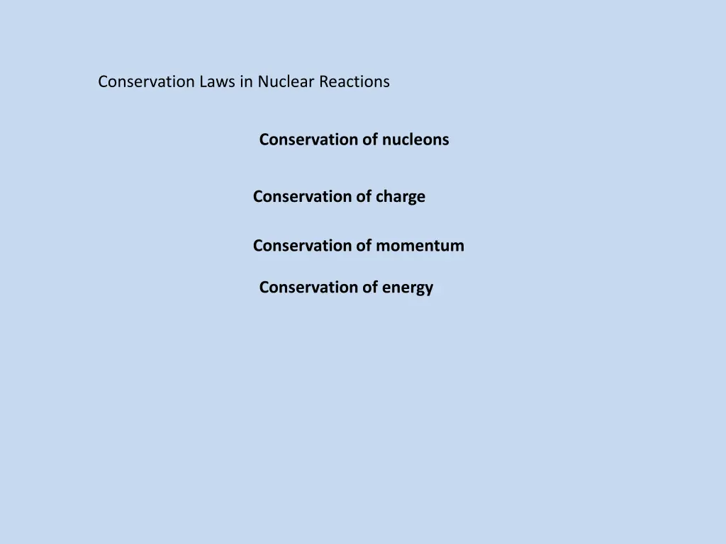 conservation laws in nuclear reactions