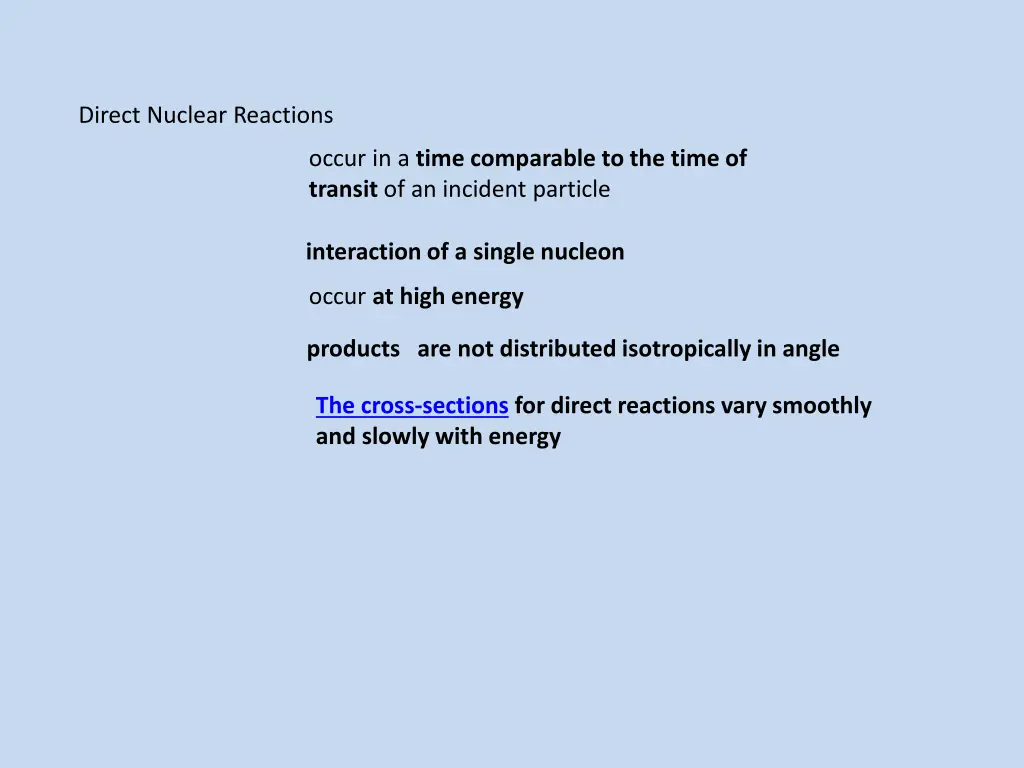 direct nuclear reactions