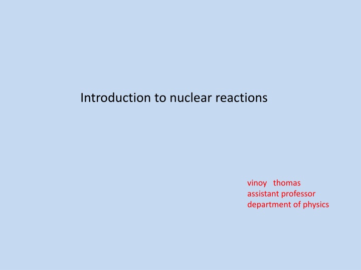 introduction to nuclear reactions