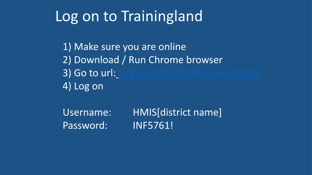 log on to trainingland