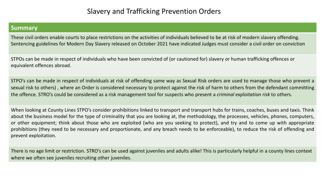 slavery and trafficking prevention orders