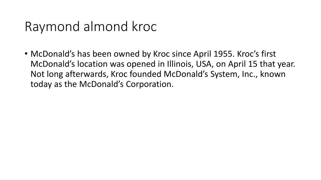 raymond almond kroc 1