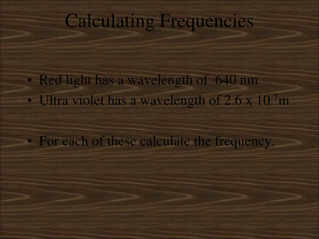 calculating frequencies