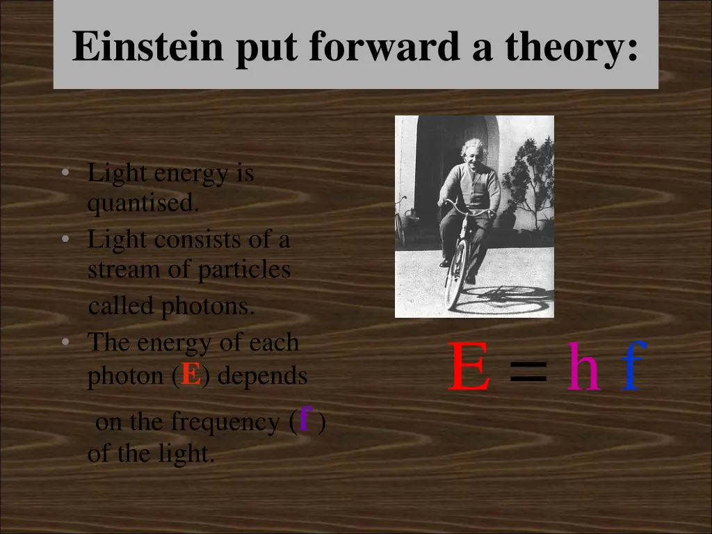 einstein put forward a theory