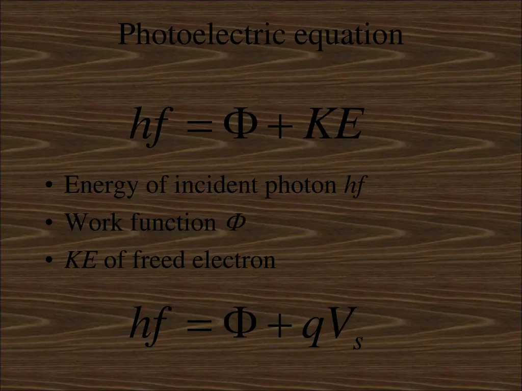 photoelectric equation