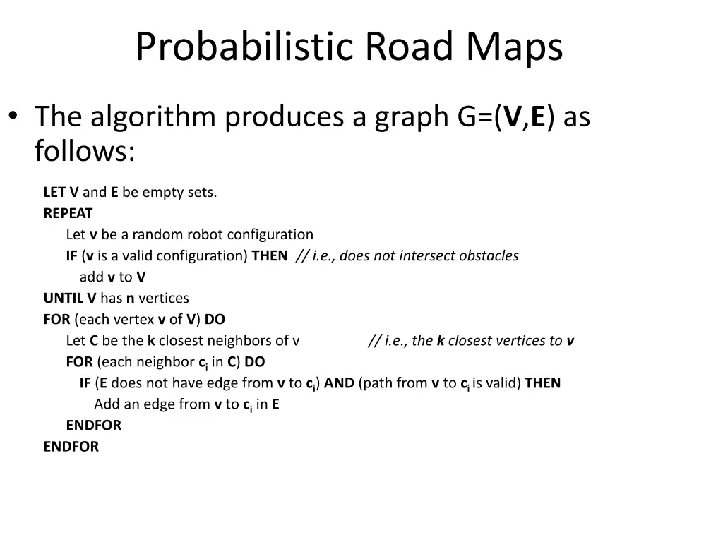 probabilistic road maps