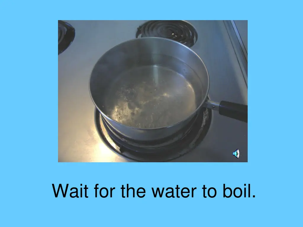 wait for the water to boil