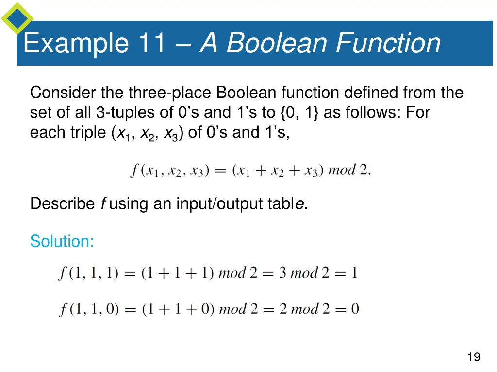 example 11 a boolean function